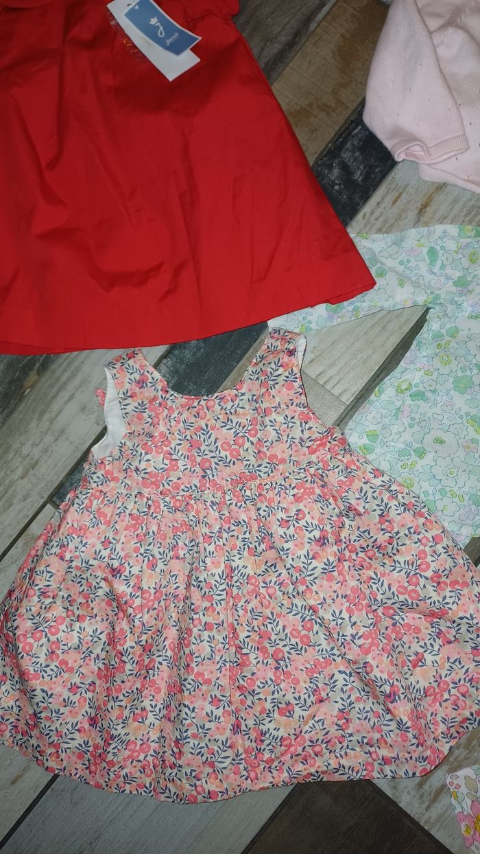 Lot jacadi cyrillus liberty robe blouse bloomer trench 3/6 mois - photo numéro 9