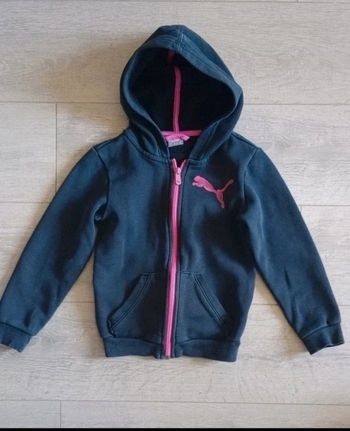 Sweat de jogging à capuche noir et rose puma