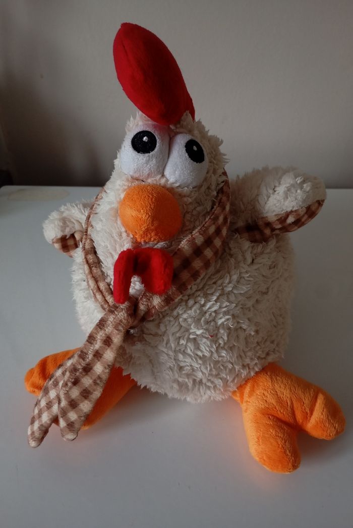Peluche  poule  cocotte coq .  Sac avec anses . Très bon état - photo numéro 2