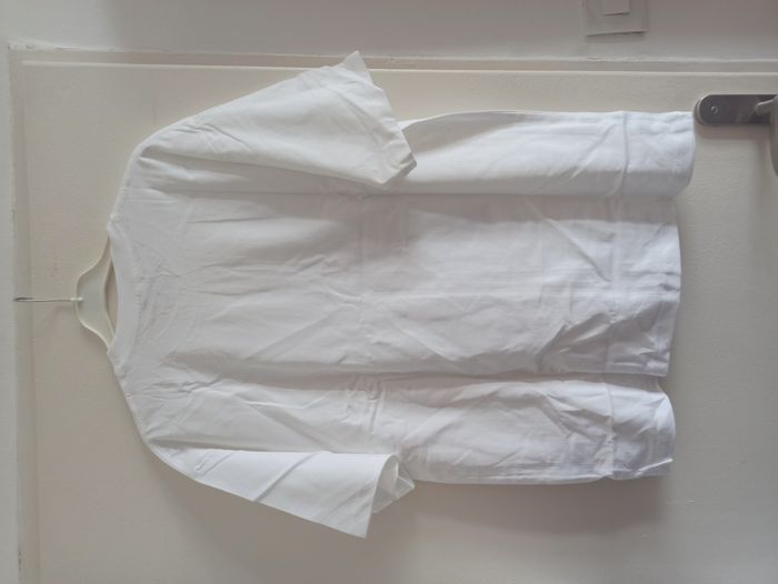 T-shirt Chat kawaii blanc violet - photo numéro 3