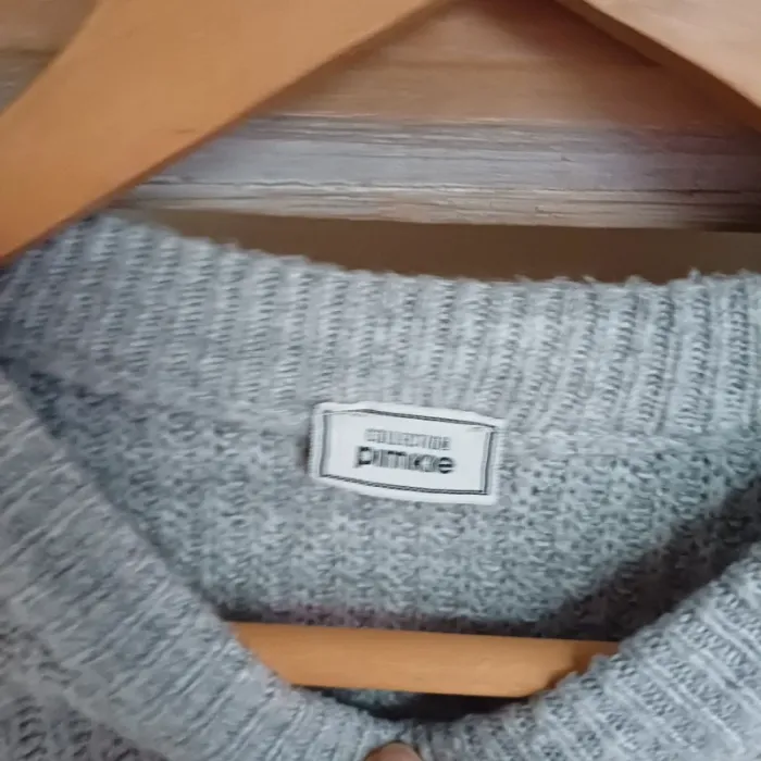 Pull pinkie gris et beige femme taille 42 / 44 - photo numéro 2