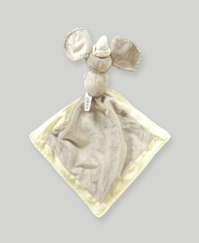 Doudou dumbo carré plat velours gris écru éléphant Disney Nicotoy 46 cm - photo numéro 5