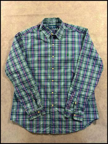 Chemise rayés Verte et violette Ralph Lauren Taille L