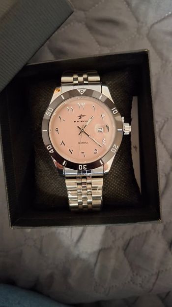 Montre pour homme arabic dial rose poudré