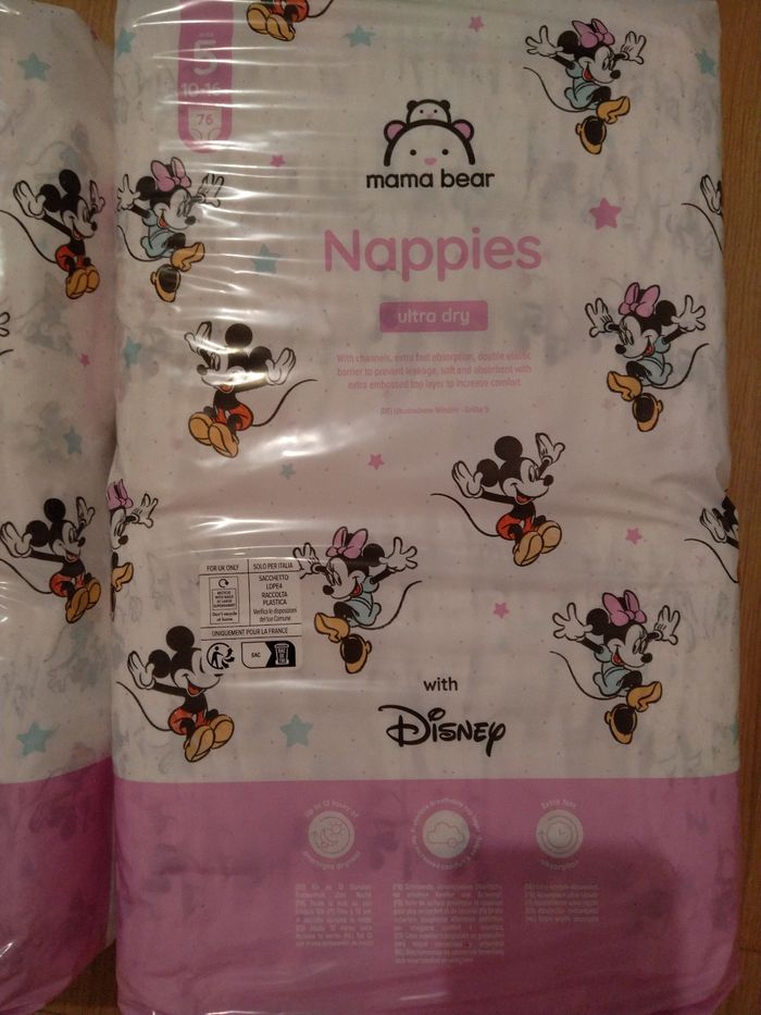 Lot de deux paquets de couches mama bear nappies ultra dry taille 5 - photo numéro 2