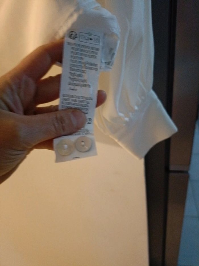 Blouse top blanche manche longue Kiabi transparent Taille S Très bon état - photo numéro 5