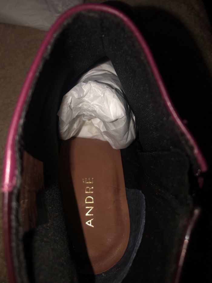 Bottines Bordeaux cuir neuve André 40 - photo numéro 4