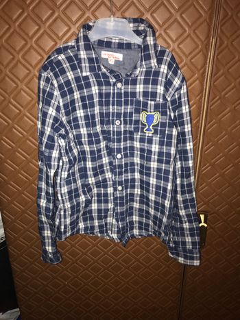 Chemise à carreaux bleu DPAM 8 ans