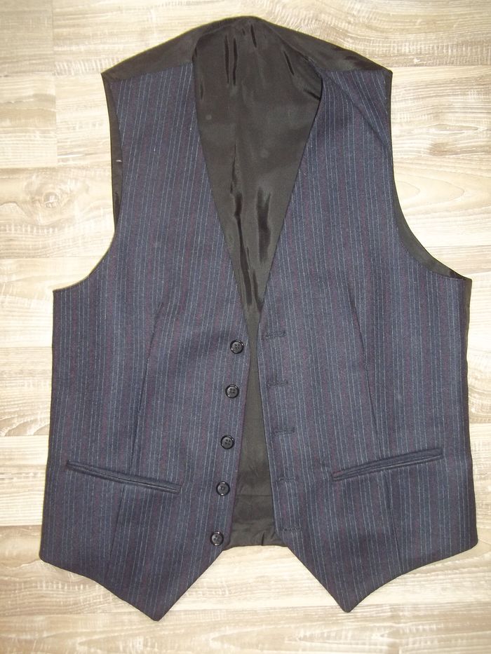 Costume 3 pièces bleu marine fines rayures Jérôme Cotteret - photo numéro 7