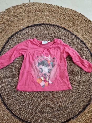 Joli tee-shirt manches longues Disney bambi taille 6 mois
