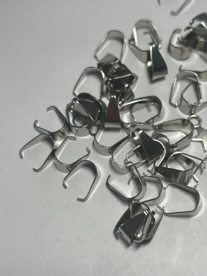 A786, lot bélières argentées en vrac - photo numéro 3