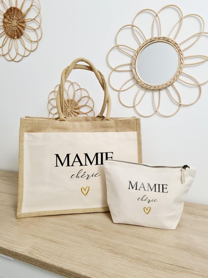 Lot cabas et pochette Mamie Chérie