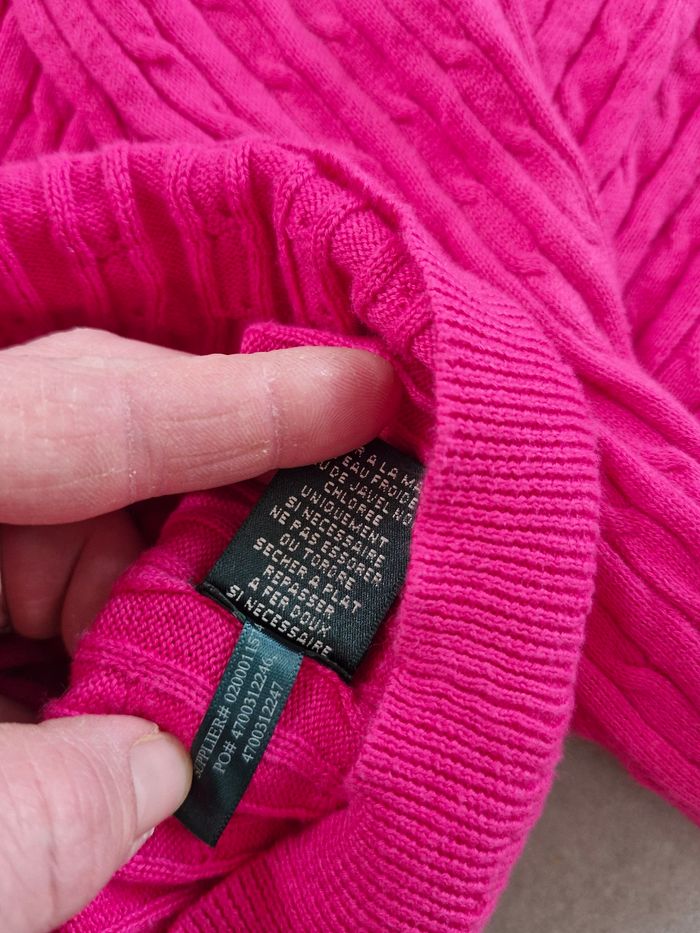 Pull col V rose Ralph lauren - photo numéro 4