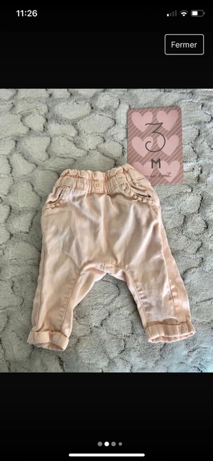 Pantalon rose pale tape à l’œil 3 mois - photo numéro 2