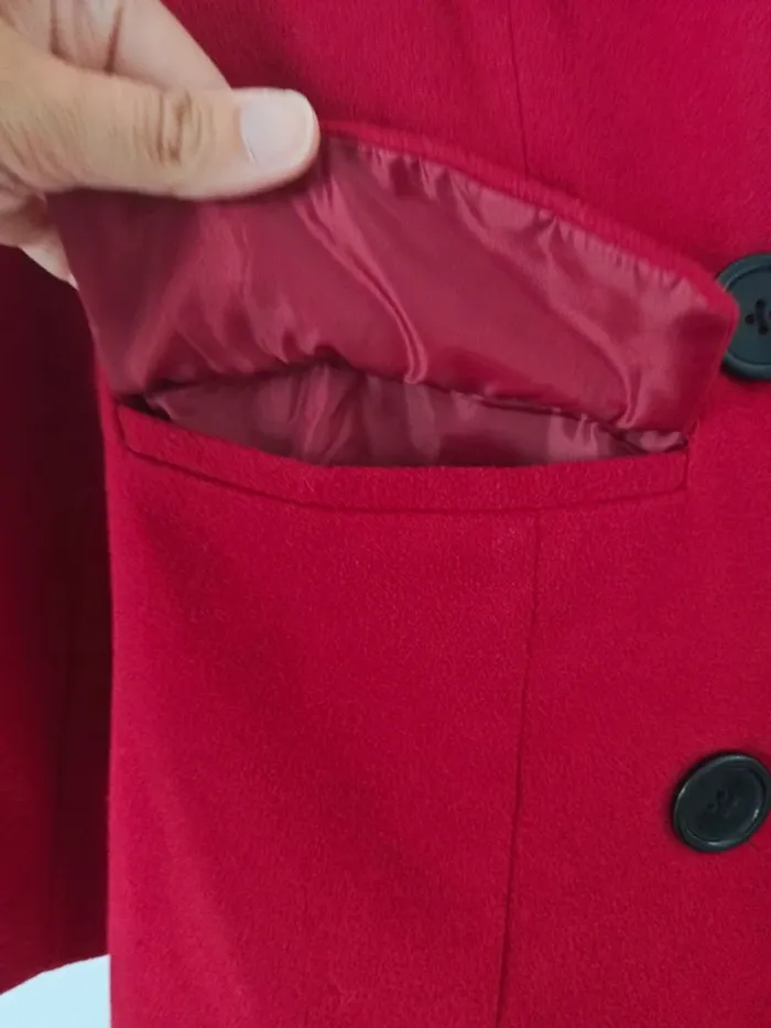 Manteau droit rouge bordeaux 38/40 - photo numéro 6