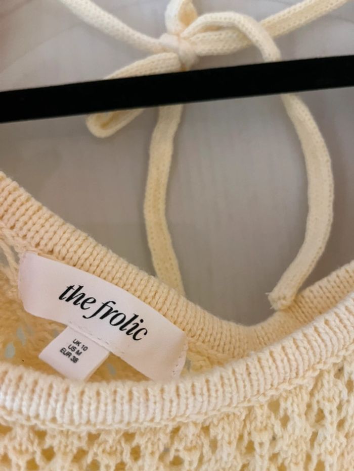 The Frolic Robe de plage courte en maille crochetée Jaune citron - photo numéro 3