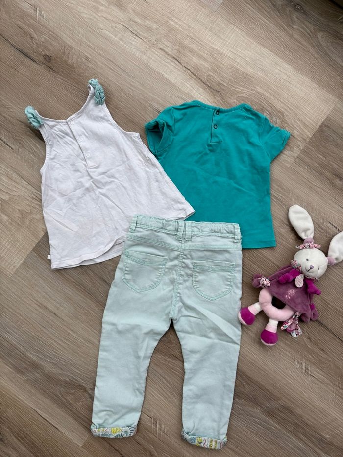 Ensemble 3 pièces débardeur + t-shirt + pantalon taille 24 mois - photo numéro 7