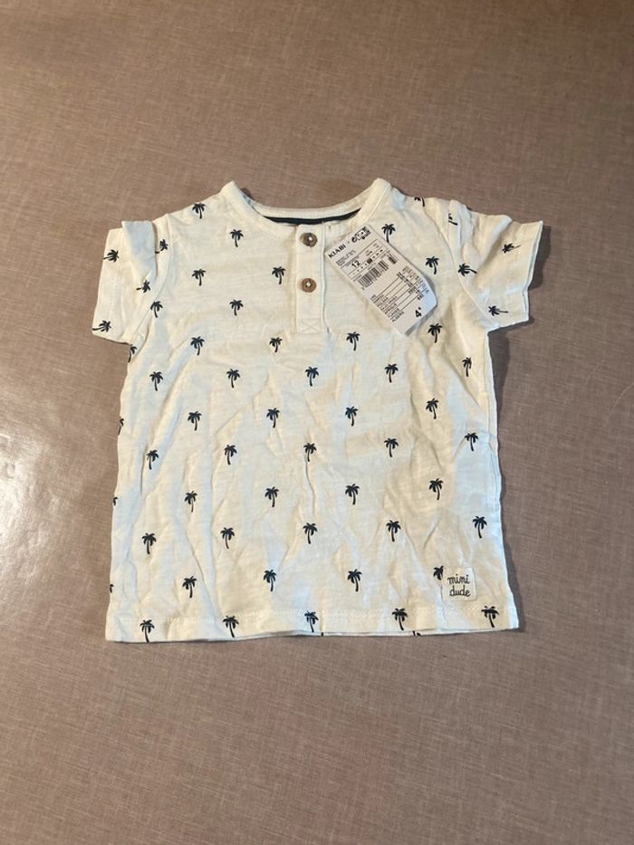 T-shirt bébé Mini Dude imprimé palmiers - Neuf - 12 mois