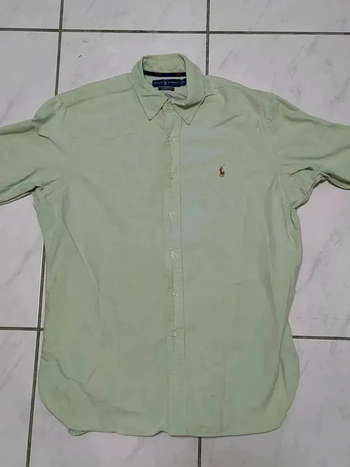 Chemise Ralph Lauren Classic Fit Vert Clair Vintage Y2K - photo numéro 2