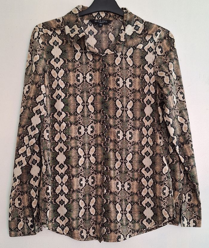 Chemise manches longues imprimé serpent