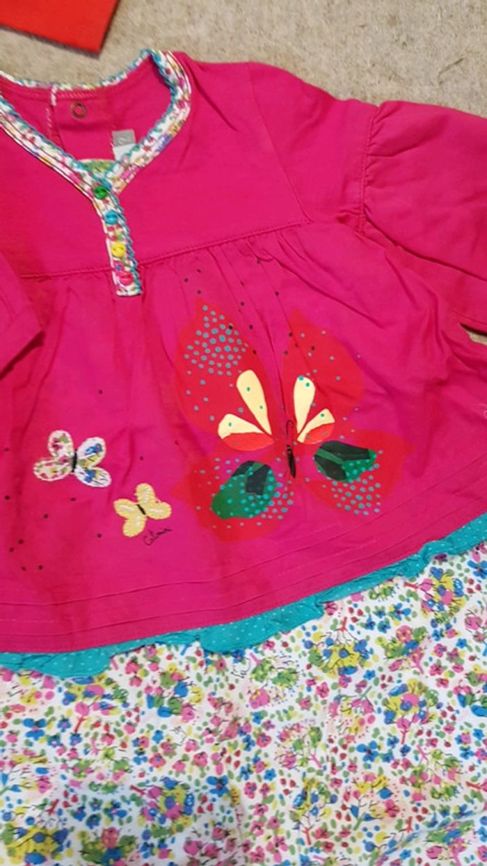 Lot de 2 robe/combinaison catimini fille 9 mois - photo numéro 4