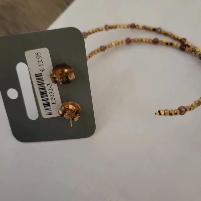 Demi créoles perles dorées - photo numéro 3