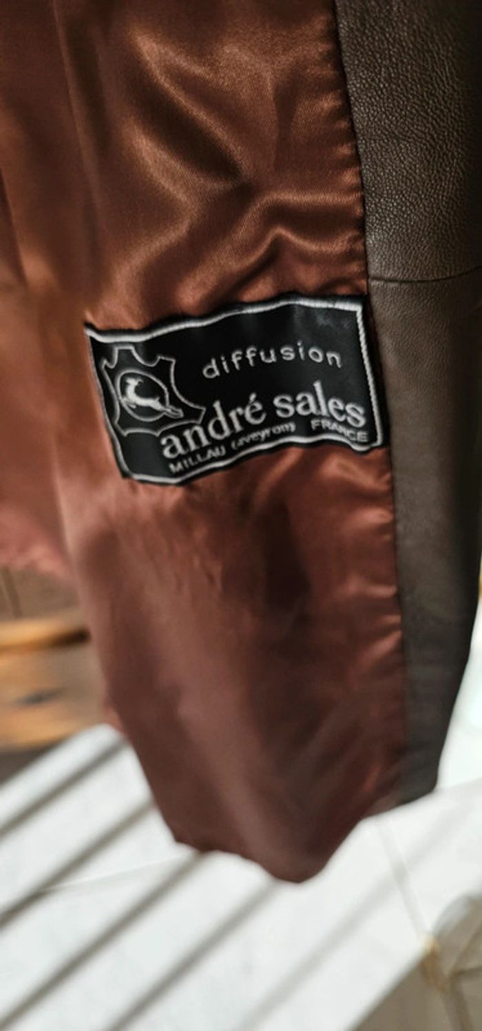 Long manteau cuir André Sales taille 38 - photo numéro 11