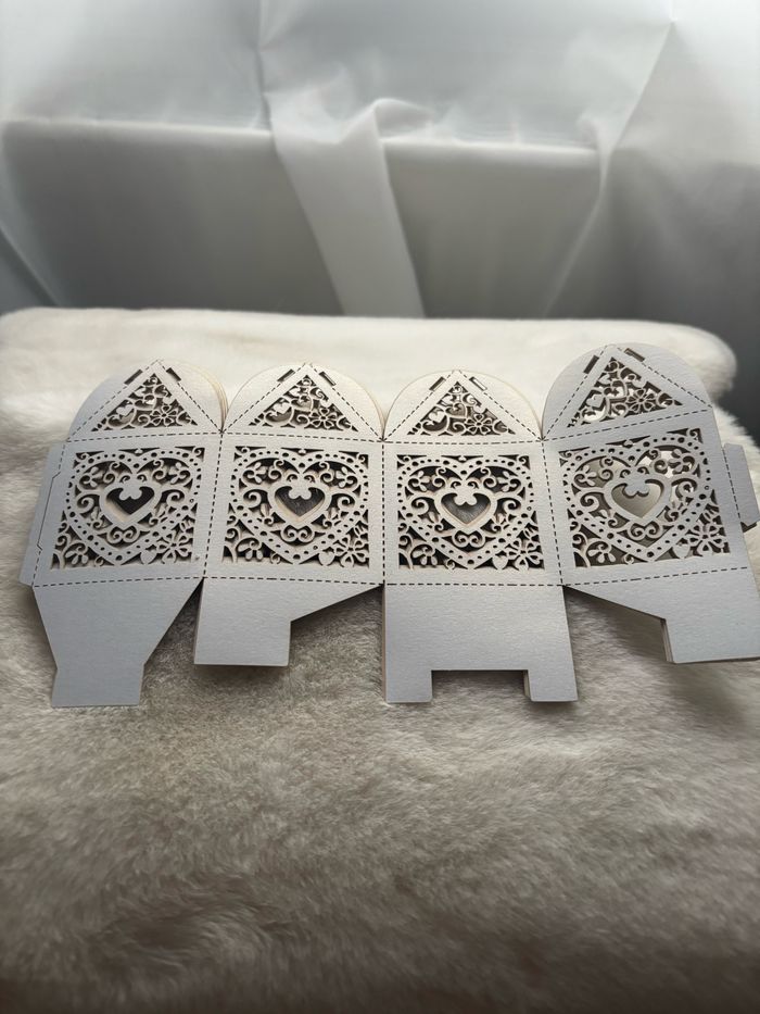Lot de 10 boîtes à dragées + 10 nœuds + 10 cartes + 10 porte-clés anges bleus - photo numéro 5