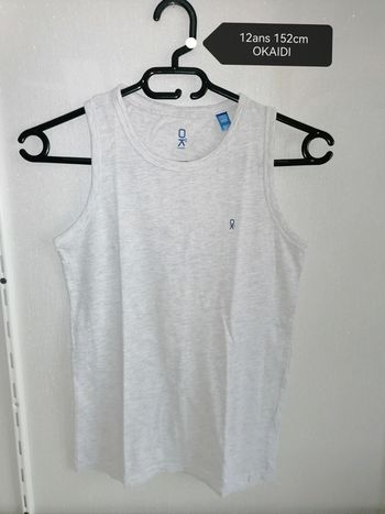 Débardeur gris 12ans 152cm Okaidi