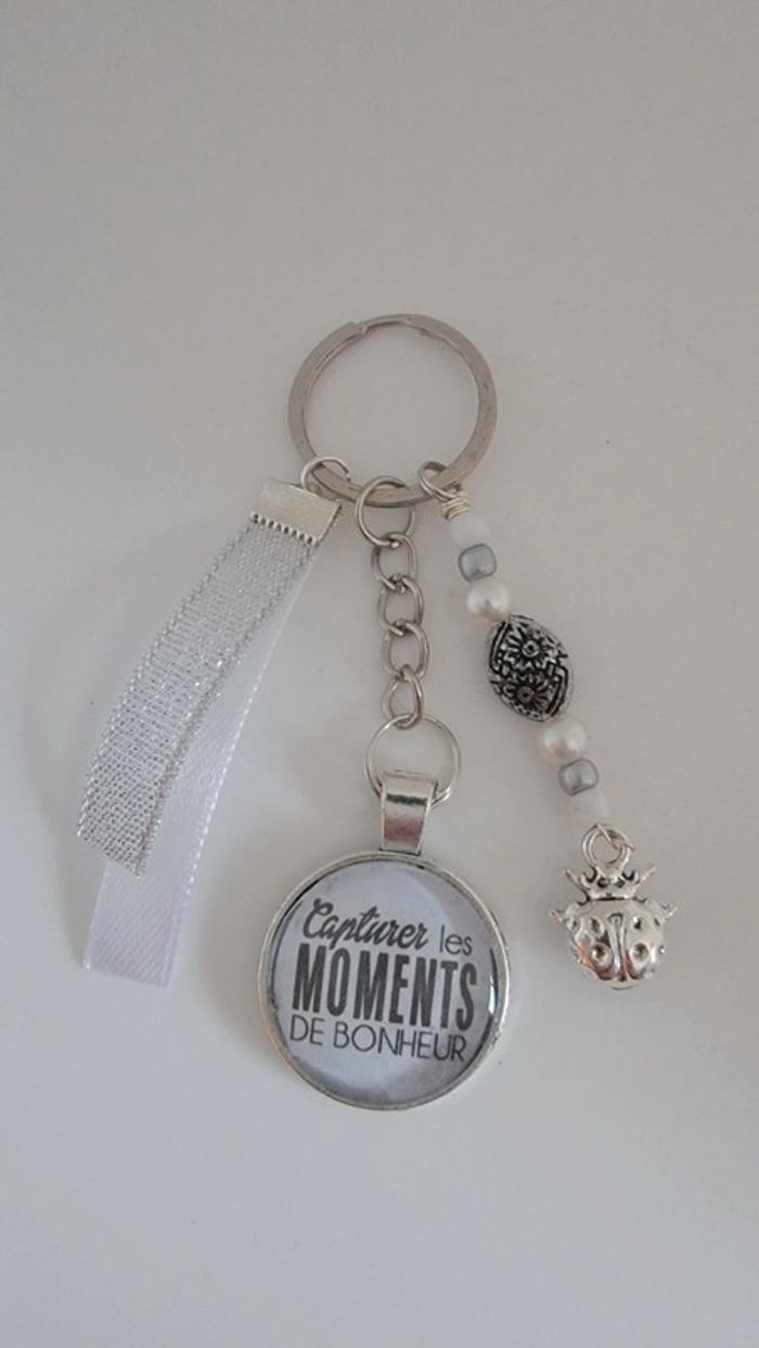 Cadeau pensées positives, porte clé message bijoux de sac " capturer les moments du bonheur "