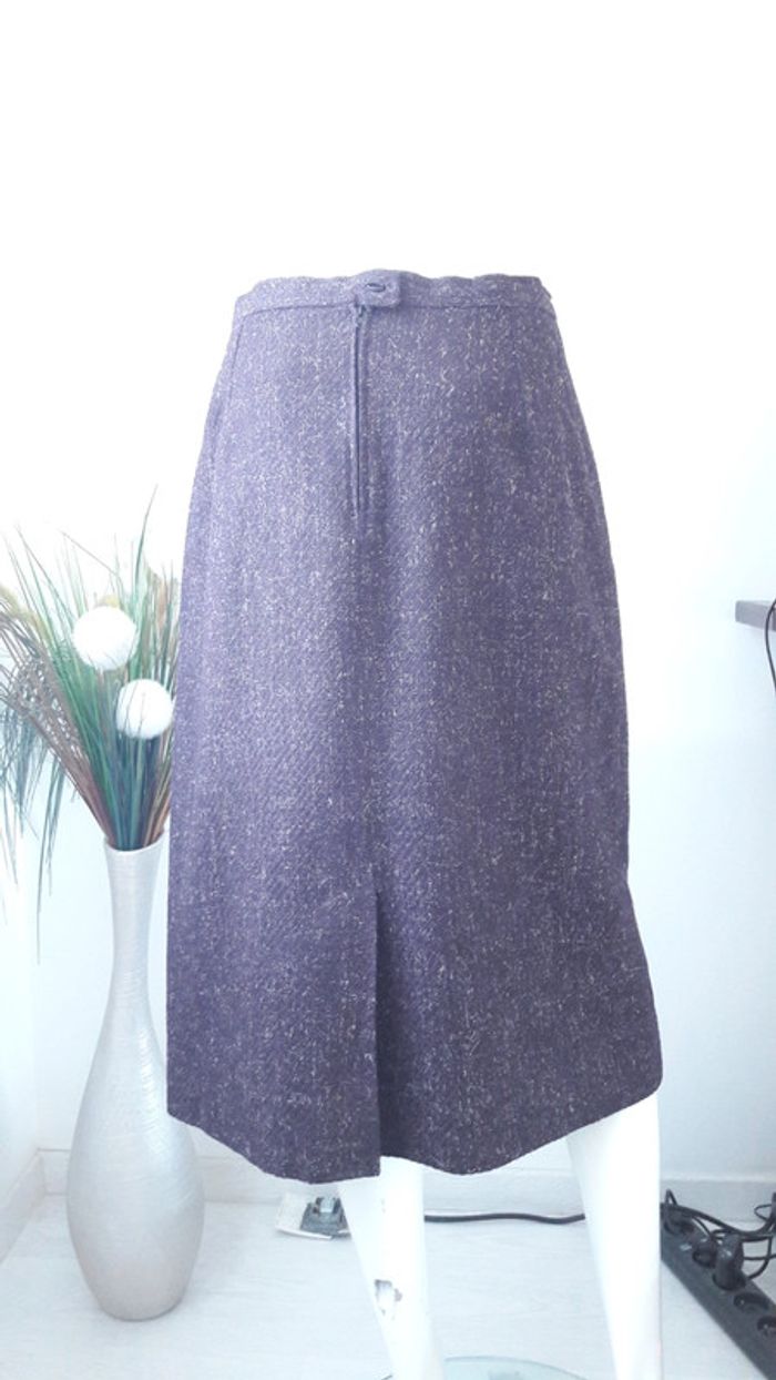 Jupe laine mauve chiné - photo numéro 3