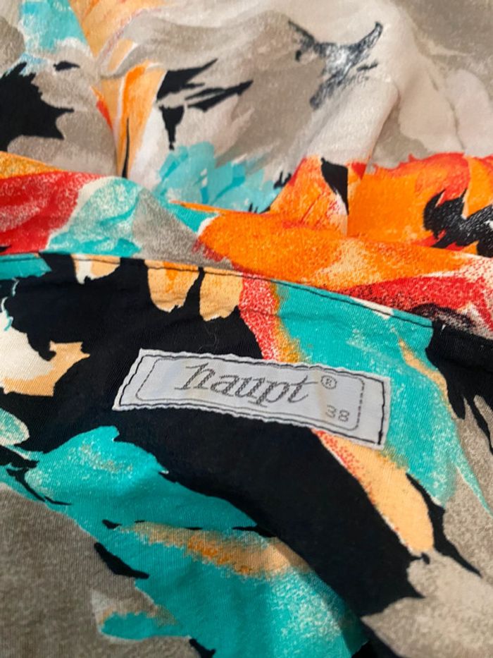 Magnifique chemise vintage oversized manches bouffantes florales 38 - photo numéro 3