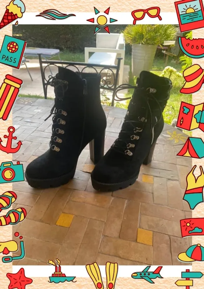 Bottines à talon haut 39 Raid Wide Fit Asos