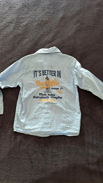 Chemise rayures bleu et blanche 4 ans