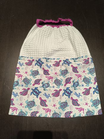 Bavoir 28 x 35  cm tortues  maternelle crèche nounou - avec élastique