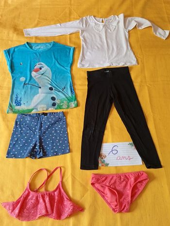Lot de 2 tenues 6 ans Printemps + maillot de bains