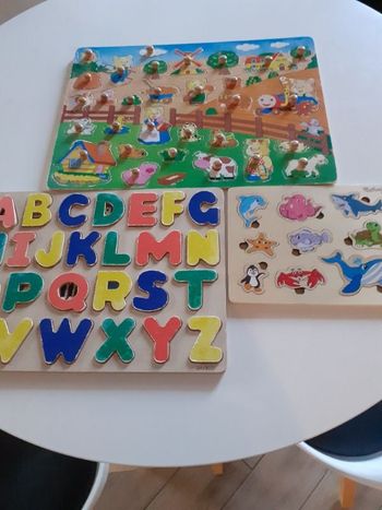 Lot 3 puzzles en bois