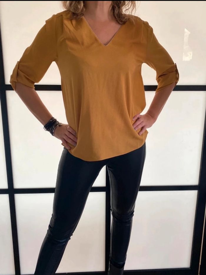 🎁prix en baisse aujourd’hui 🎁 Blouse élégante moutarde Sud Express 38 - photo numéro 2