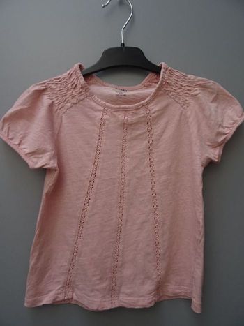 T-shirt rose clair à manches courtes