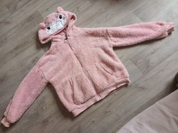 gilet veste douce en fausse fourure poalire 9 ans 10 ans rose fille