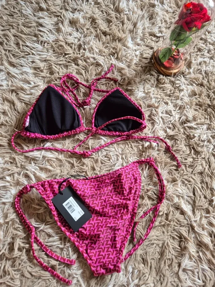 Maillot de bain 2 pièces rose Zadig & Voltaire logo taille L 40 - photo numéro 3