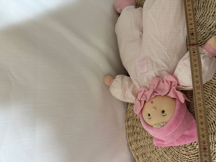 Doudou poupée lutin vichy rose MOULIN ROTY grand modèle - photo numéro 2