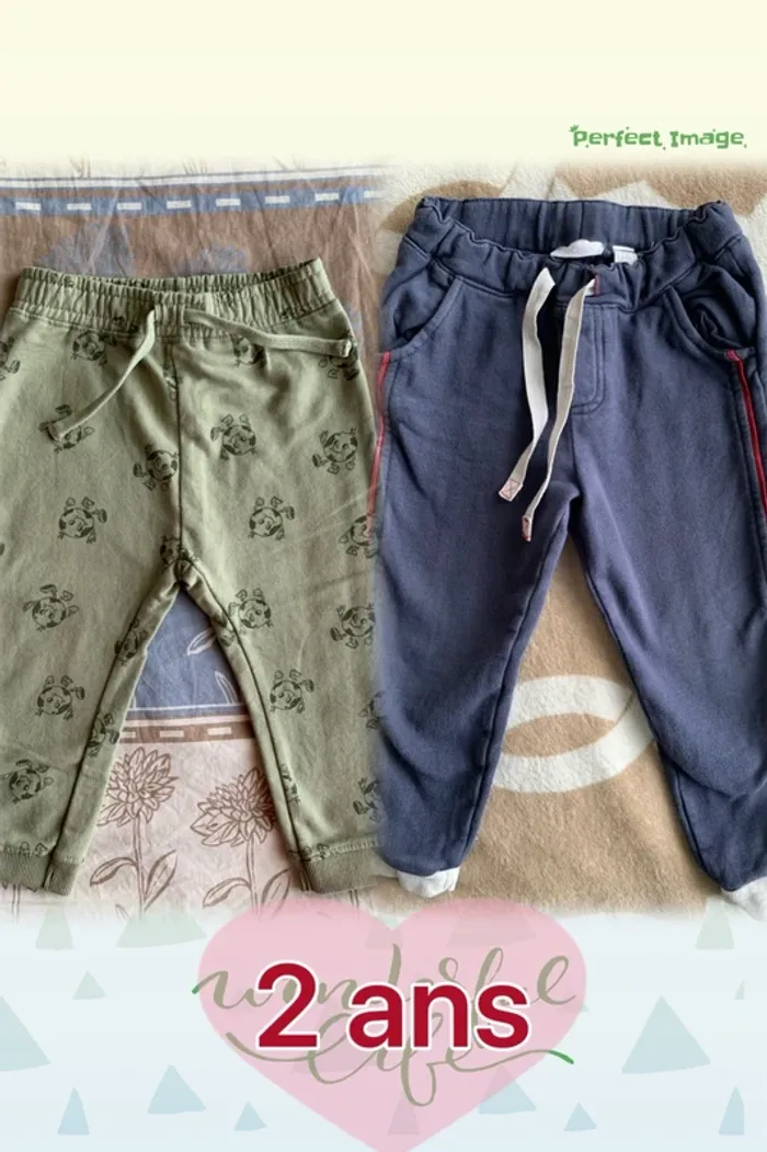 Lot 2 pantalons jogging 2 ans chicco et tex