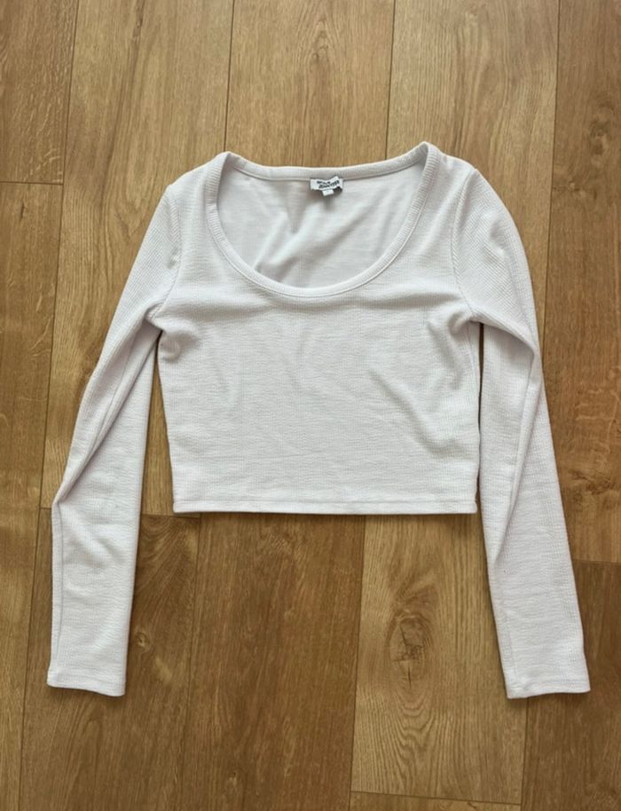 Crop top manches longues blanc