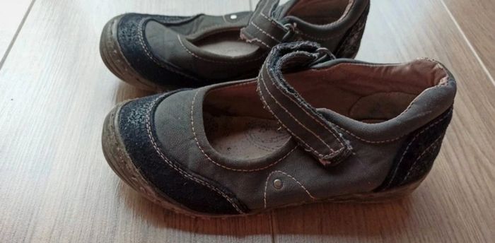chaussures noires grise fille fermeture a scratch éram pointure 27 - photo numéro 3