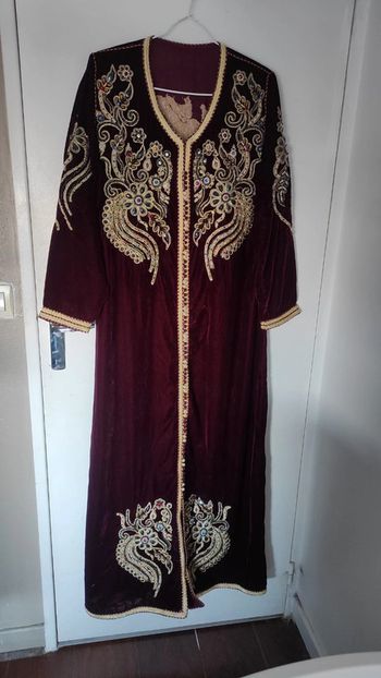 Caftan velours bordeaux