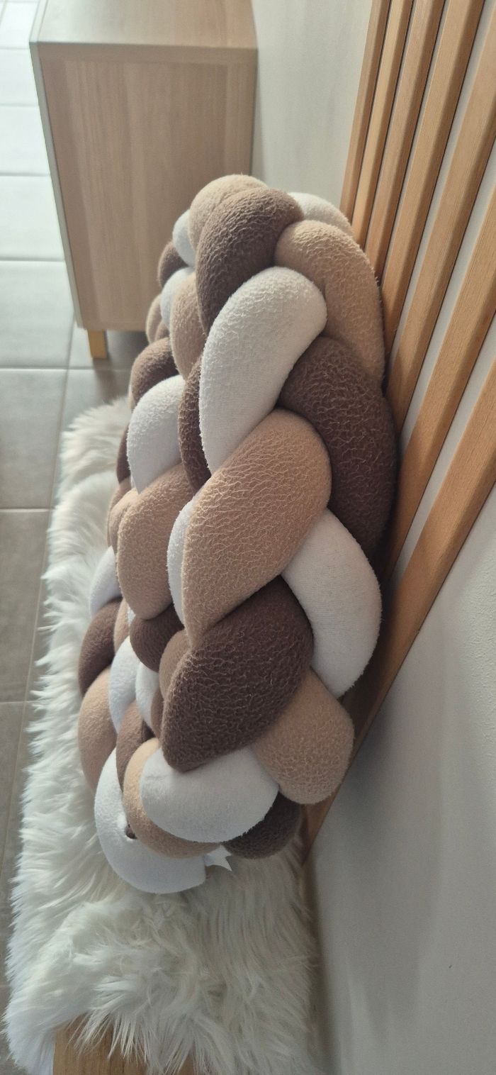 Tresse à sissou blanc, beige et marron - photo numéro 2