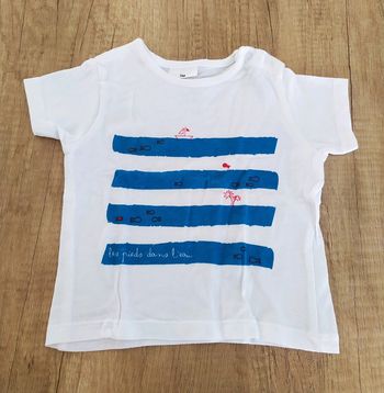 T-shirt manches courtes blanc garçon 3 mois