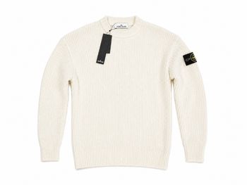 Pull Stone Island blanc avec étiquette 
