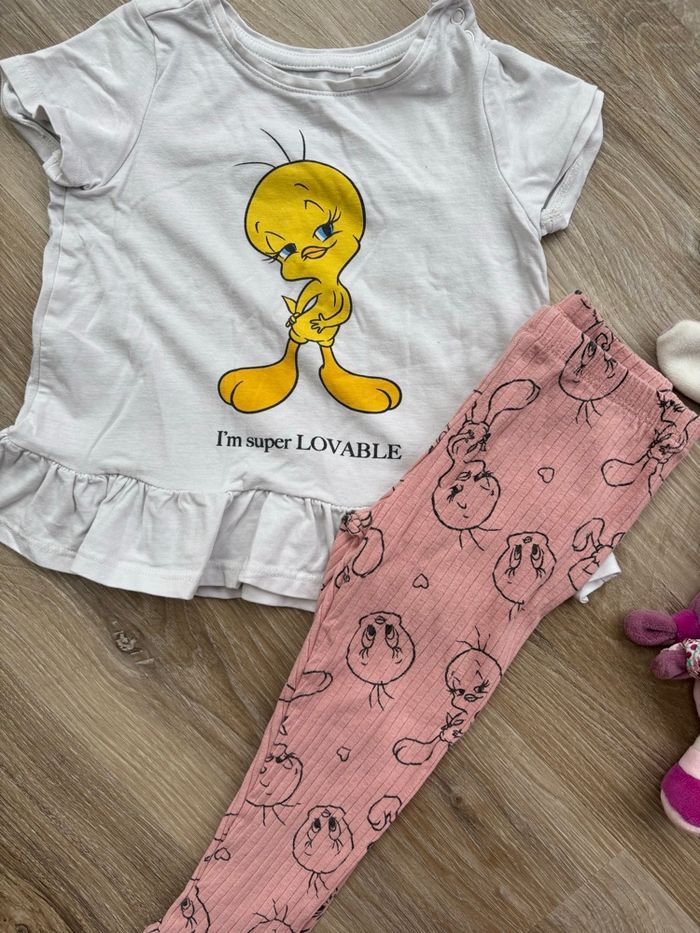 Ensemble t-shirt/blouse + legging taille 24 mois - photo numéro 3